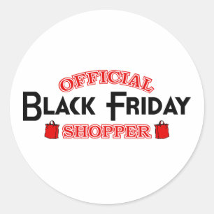 Official Black Friday Shopper Classic Round Sticker