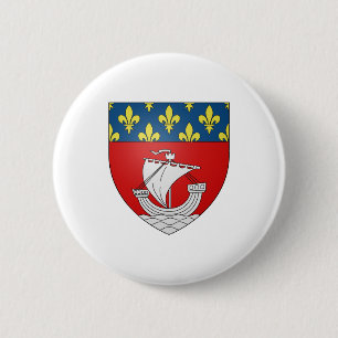 Official Blason Paris Coat Heraldry Symbol France 2 Inch Round Button