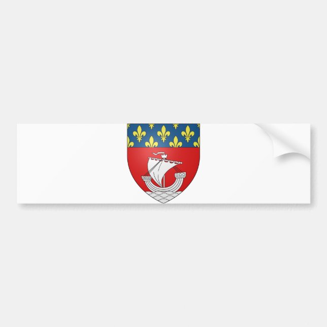 Official Blason Paris Coat Heraldry Symbol France Bumper Sticker (Front)