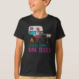 Official Campsite Wine Tester Funny Flamingo Campi T-Shirt