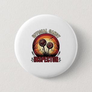 Official Candy Inspector Vintage Halloween Shirt D 2 Inch Round Button