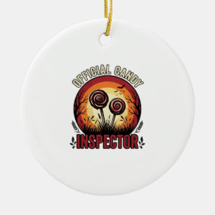 Official Candy Inspector Vintage Halloween Shirt D Ceramic Ornament