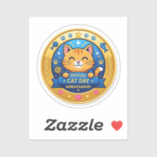 Official Cat Day Badge – Fun Sticker