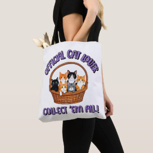 Official Cat Lover – Collect ‘Em All Tote Bag
