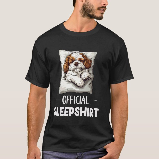 Official Cavapoo Sleepshirt Dog Lover Nightgown Sl T-Shirt (Front)