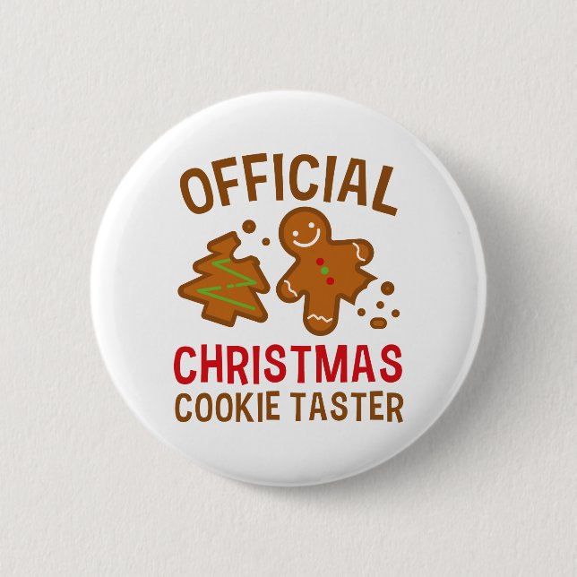 Official Christmas Cookie Taster 2 Inch Round Button (Front)