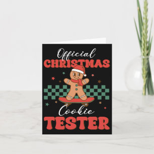 Official Christmas Cookie Tester Baking Gingerbrea Card