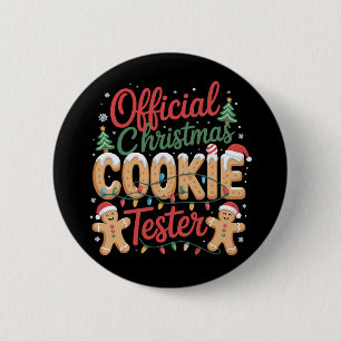 Official Christmas Cookie Tester Crew Baking Xmas 2 Inch Round Button