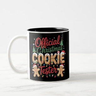 Official Christmas Cookie Tester Crew Baking Xmas Two-Tone Coffee Mug