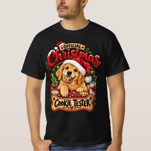 Official Christmas Cookie Tester Golden Retriever T-Shirt
