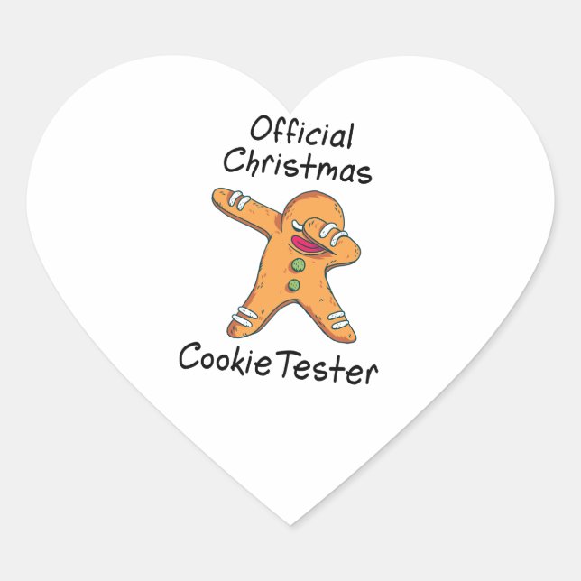 Official Christmas cookie tester Heart Sticker (Front)