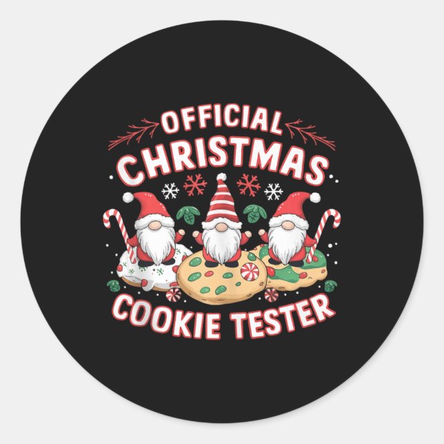 Official Christmas Cookie Tester Taster Baking Xma Classic Round Sticker (Front)