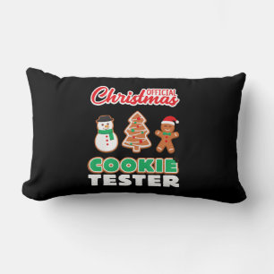 Official christmas cookie tester xmas cute gift lumbar pillow