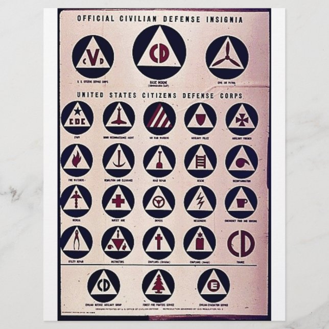 Official Civilian Defence Insignia Flyer (Front)