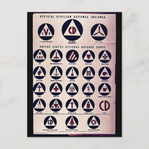 Official Civilian Defence Insignia Postcard