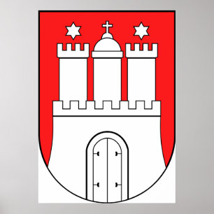 Official Coat of Arms Hamburg Germany Symbol Poster