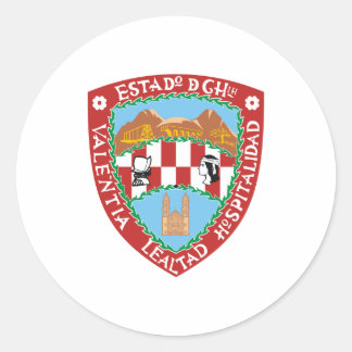 Official Coat of arms of Chihuahua Mexico Symbol Classic Round Sticker