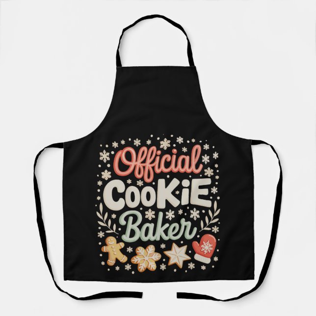 Official Cookie Baker Christmas Xmas Family Baking Apron (Front)
