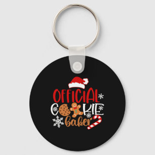 Official cookie baker snowflakes santa christmas p keychain