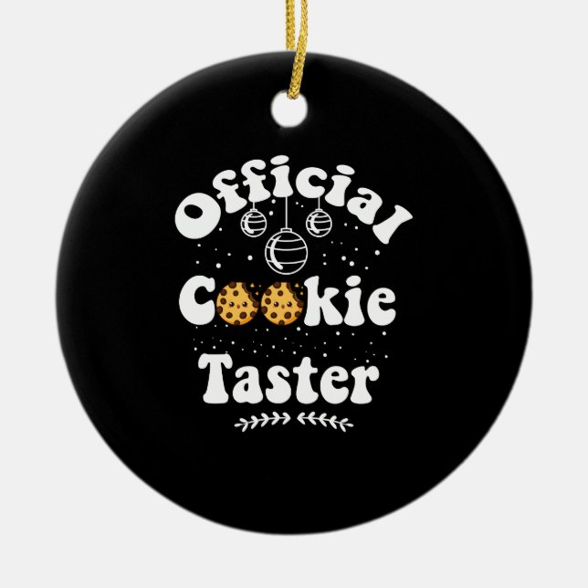 Official Cookie Taster Cookie Lovers Christmas Ceramic Ornament (Front)