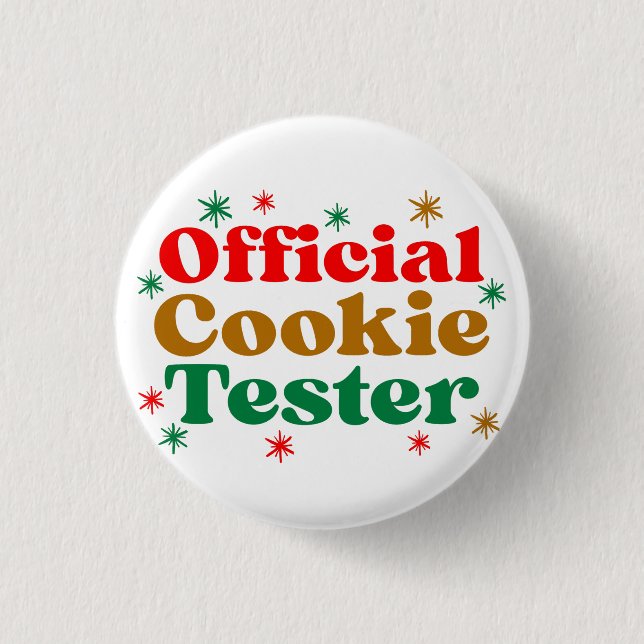 OFFICIAL COOKIE TESTER 1 INCH ROUND BUTTON (Front)