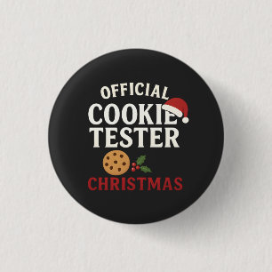 Official Cookie Tester Christmas Tee 1 Inch Round Button