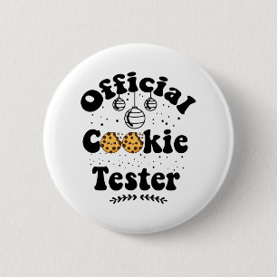 Official Cookie Tester Cookie Lovers Christmas 2 Inch Round Button