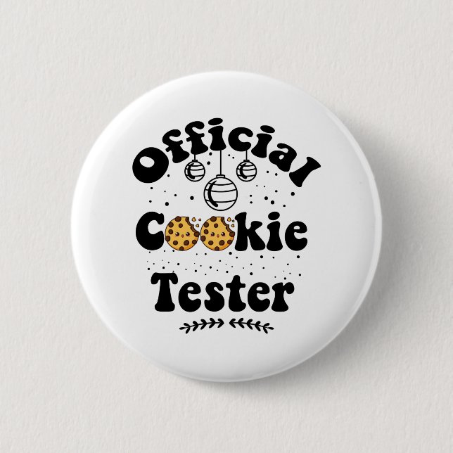 Official Cookie Tester Cookie Lovers Christmas 2 Inch Round Button (Front)