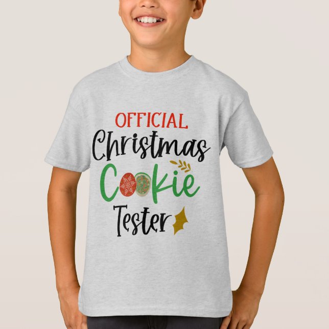 Official Cookie Tester Funny Toddler Christmas T-Shirt (Front)