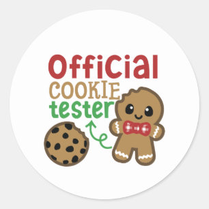 Official cookie tester gingerbread  classic round sticker