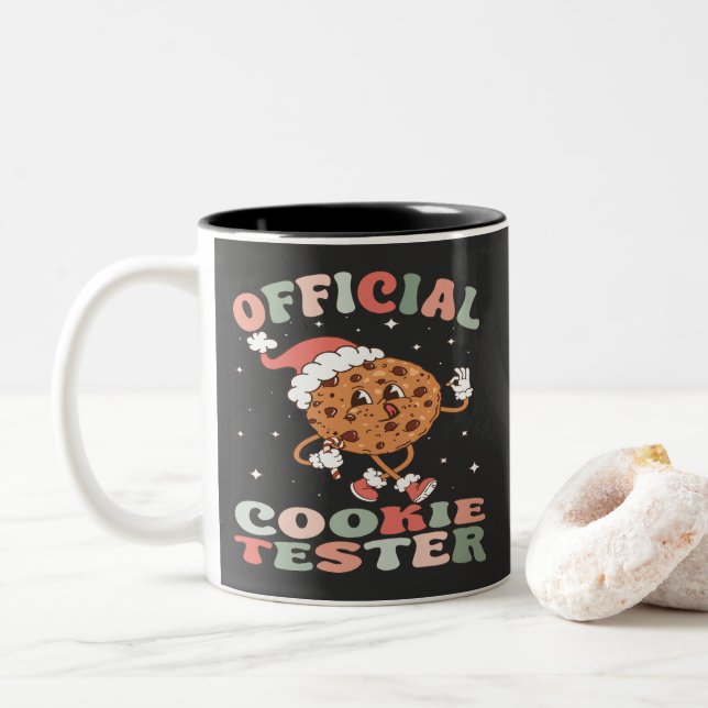 Official Cookie Tester Retro Two-Tone Coffee Mug (With Donut)