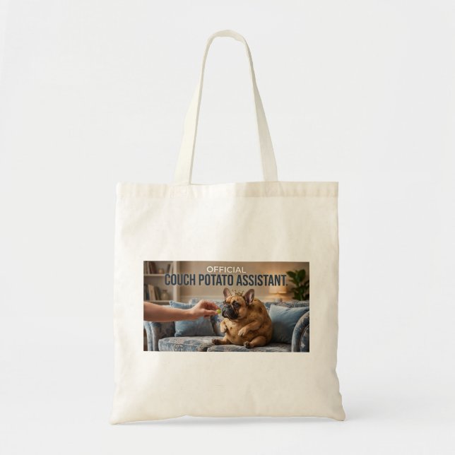 Official Couch Potato French Bulldog Cute Funny Do Tote Bag (Front)