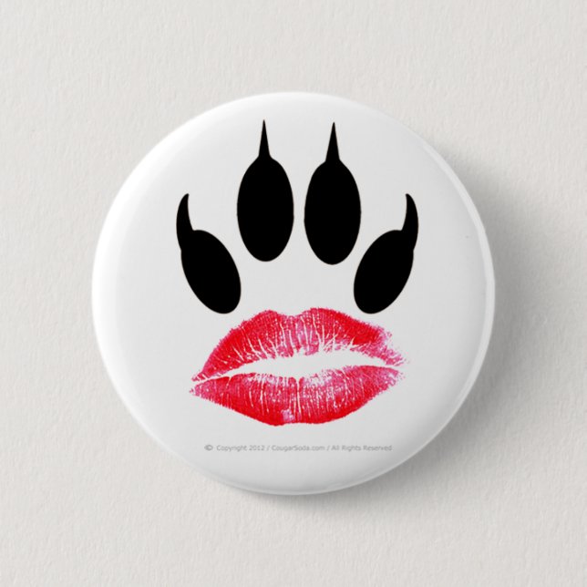 Official Cougar Lipstick-Pawprint I.D. Button (Front)