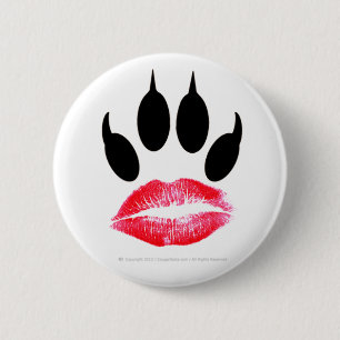Official Cougar Lipstick-Pawprint I.D. Button