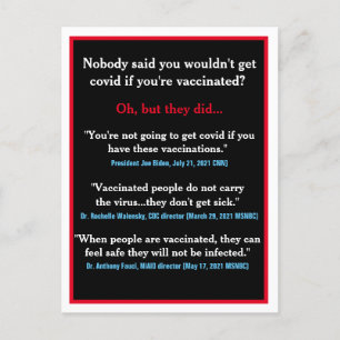 Official covid misinformation postcard