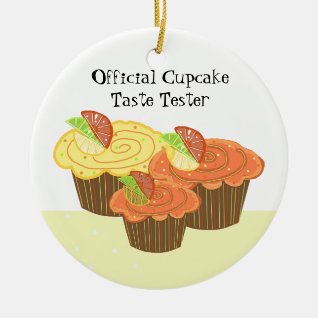 Official Cupcake Taste Tester Ceramic Ornament (Front)
