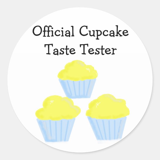 Official Cupcake Taste Tester Classic Round Sticker (Front)