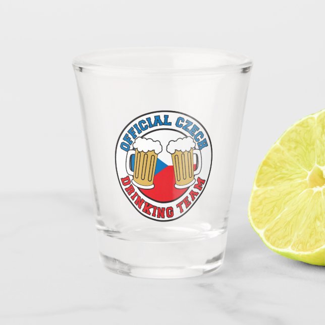 Official Czech Drinking Team Shot Glass (Front)