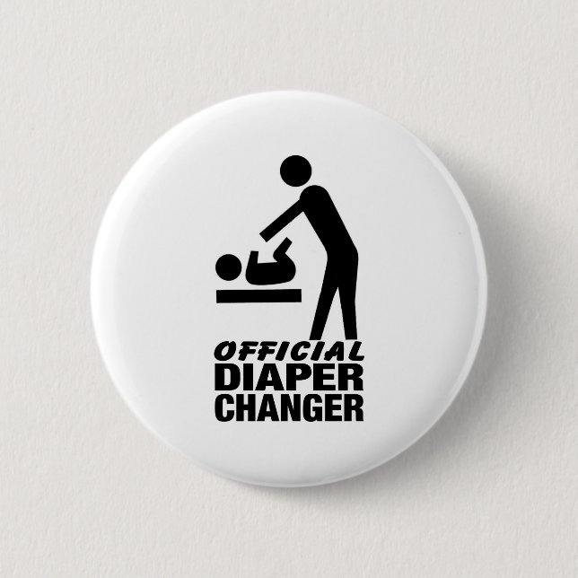 Official Diaper Changer 2 Inch Round Button (Front)