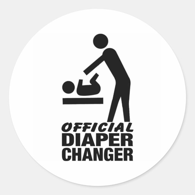 Official Diaper Changer Classic Round Sticker (Front)