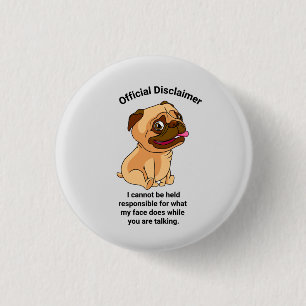 Official Disclaimer My Face Classic Round Sticker  1 Inch Round Button