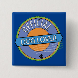 Official Dog Lover 2 Inch Square Button