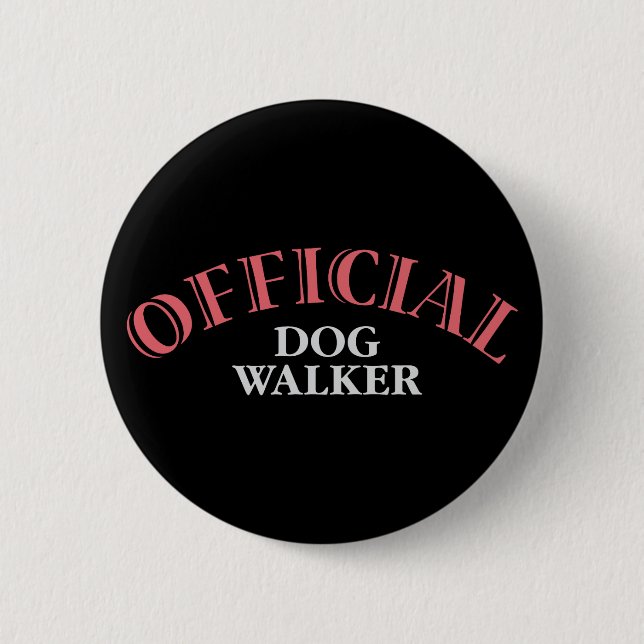 Official Dog Walker - Pink 2 Inch Round Button (Front)