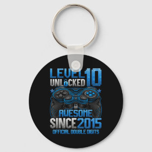 Official Double Digits Level 10 Unlocked 10th Birt Keychain
