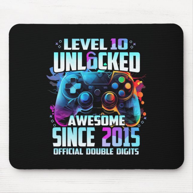 Official Double Digits Level 10 Unlocked 10th Birt Mouse Pad (Front)