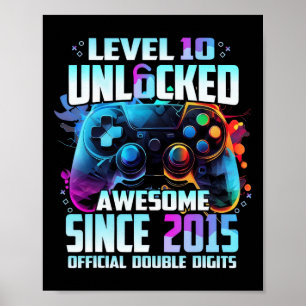 Official Double Digits Level 10 Unlocked 10th Birt Poster