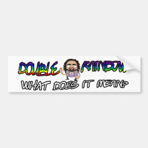 OFFICIAL Double Rainbow Bumper Sticker - White