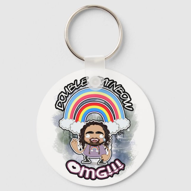 OFFICIAL Double Rainbow Key Chain! Keychain (Front)