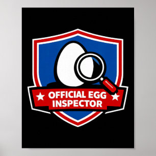 Official Egg Inspector Funny Dad Graphic  Poster