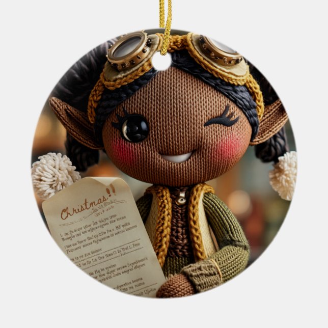  Official Elf Report  Ceramic Ornament (Front)